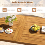 6 Pieces Patio Dining Table Set 63â€ Rectangle Table with 4 Acacia Wood Armchairs and Backless Bench - Image 5