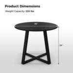 3-Piece Mid-Century Dining Set with 36â€ Round Pedestal Table and 2 Sherpa Upholstered Chairs - Image 5
