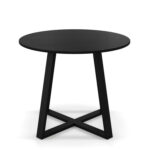 3-Piece Mid-Century Dining Set with 36â€ Round Pedestal Table and 2 Sherpa Upholstered Chairs - Image 4