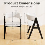3-Piece Mid-Century Dining Set with 36â€ Round Pedestal Table and 2 Sherpa Upholstered Chairs - Image 7