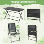 5-Piece Foldable Outdoor Dining Set for Backyard Garden Deck - Image 4