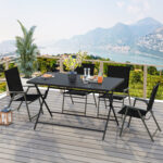 5-Piece Foldable Outdoor Dining Set for Backyard Garden Deck - Image 2