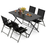 5-Piece Foldable Outdoor Dining Set for Backyard Garden Deck - Image 3