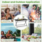 5-Piece Foldable Outdoor Dining Set for Backyard Garden Deck - Image 9