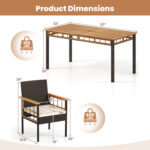 7 Pieces PE Wicker Patio Dining Set for Garden and Backyard - Image 5