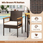 7 Pieces PE Wicker Patio Dining Set for Garden and Backyard - Image 8