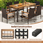 7 Pieces PE Wicker Patio Dining Set for Garden and Backyard - Image 14