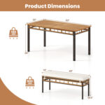 3 Pieces Acacia Wood Patio Dining Set for Deck and Backyard - Image 5