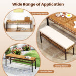 3 Pieces Acacia Wood Patio Dining Set for Deck and Backyard - Image 7