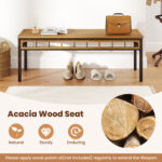 3 Pieces Acacia Wood Patio Dining Set for Deck and Backyard - Image 8
