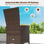 Outdoor Dining Set for 6 Patio Wicker Armchairs and Acacia Wood Table - Image 7