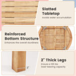 5 Pieces Acacia Wood Patio Dining Set with Umbrella Hole - Image 10