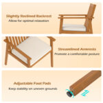 5 Pieces Acacia Wood Patio Dining Set with Umbrella Hole - Image 12