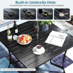 5 Pieces Outdoor Dining Set with 4 Swivel Chairs and 36 Inch Square Patio Table - Image 5