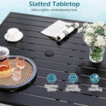 5 Pieces Outdoor Dining Set with 4 Swivel Chairs and 36 Inch Square Patio Table - Image 10