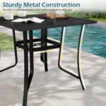 5 Pieces Outdoor Dining Set with 4 Swivel Chairs and 36 Inch Square Patio Table - Image 11