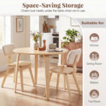 3 Piece Dining Table Set with 2 Padded Dining Chairs and Rubber Wood Table - Image 5
