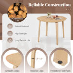 3 Piece Dining Table Set with 2 Padded Dining Chairs and Rubber Wood Table - Image 6