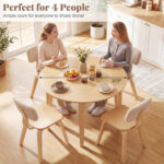 3 Piece Dining Table Set with 2 Padded Dining Chairs and Rubber Wood Table - Image 7