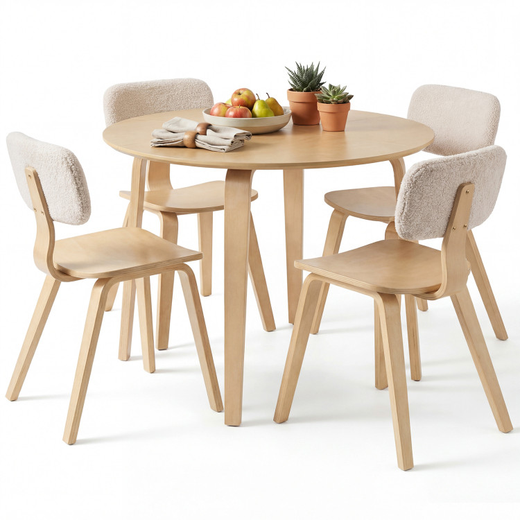 upload_1772526098600590_531849.jpeg 5 Piece Dining Table Set with 4 Padded Dining Chairs and Rubber Wood Table - Image 1