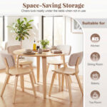 5 Piece Dining Table Set with 4 Padded Dining Chairs and Rubber Wood Table - Image 6