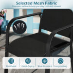 5 Pieces Patio Dining Set for 4 42.5 inch Outdoor Round Metal Table - Image 4