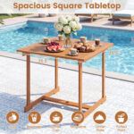 5-Piece Square Patio Dining Set for 4 with Acacia Table & Armchairs for Outdoor - Image 8