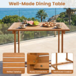 5-Piece Square Patio Dining Set for 4 with Acacia Table & Armchairs for Outdoor - Image 10