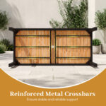 7-Piece Outdoor Dining Set for 6 with Acacia Table & Armchairs and Umbrella Hole - Image 11