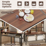 Industrial Style Rectangular Kitchen Table with Bench and Chairs - Image 9